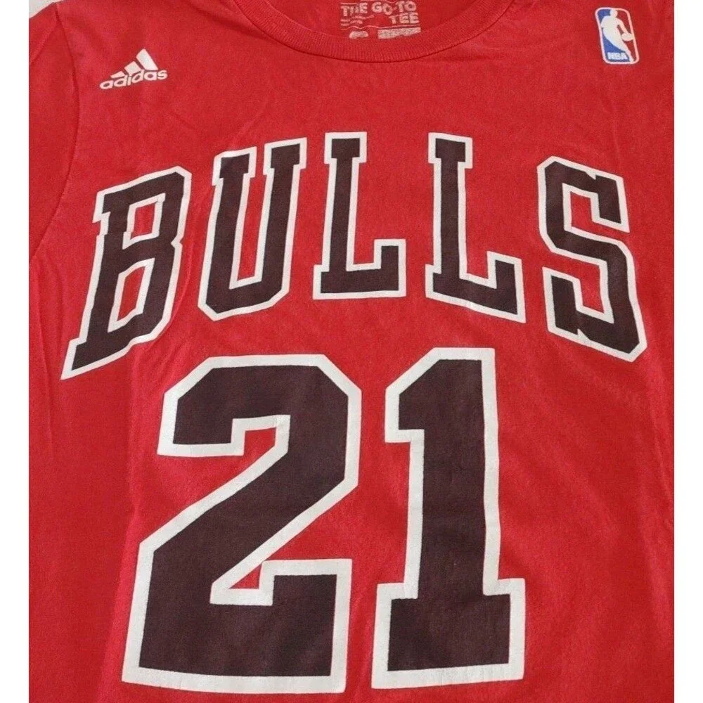 Adidas Chicago Bulls Jimmy Butler Short Sleeve Red #21 TShirt Adult Size Small